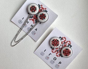 Ukraine jewelry vyshyvanka style Encrypted custom name pin for men women Unique handmade talisman lapel pin set Ukrainian gift for him her