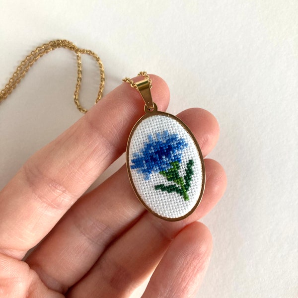 Cornflower Necklace Etsy