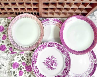 Tuinfeest Bordenmix Roze Rozen Vintage Taartbordjes Vijf Uur Thee Mix Landelijke Tuin Bloemen Mix Bruidstaart Buffet 7x Landelijke Bordjes