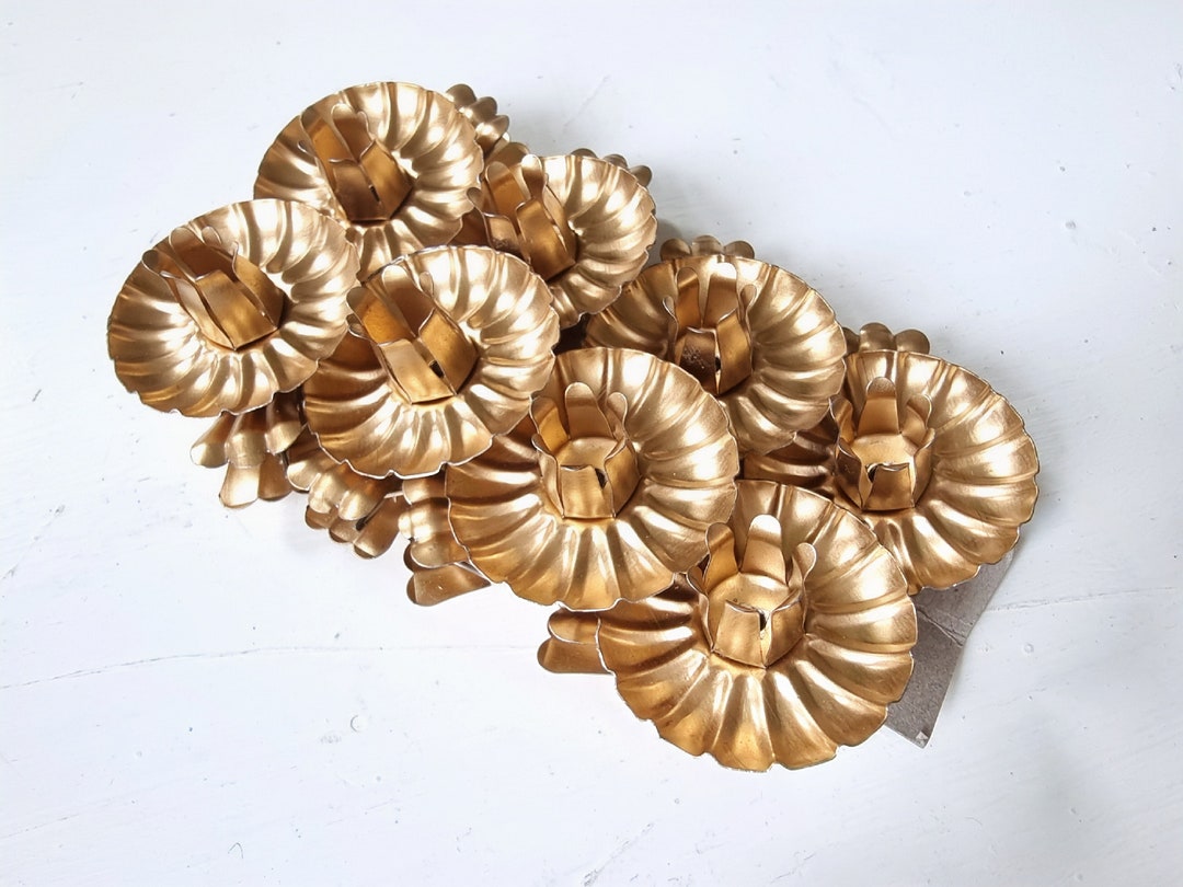 Vintage Candle Holder Old Gold Christmas Tree, Candle Clips Christmas