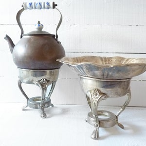 Mångsidig mittdekoration i jugendstil, antikt kaffekannaställ/underlägg, vintageställ i flera nivåer för tallrikar, skålar, fondue, vaser och bufféartiklar