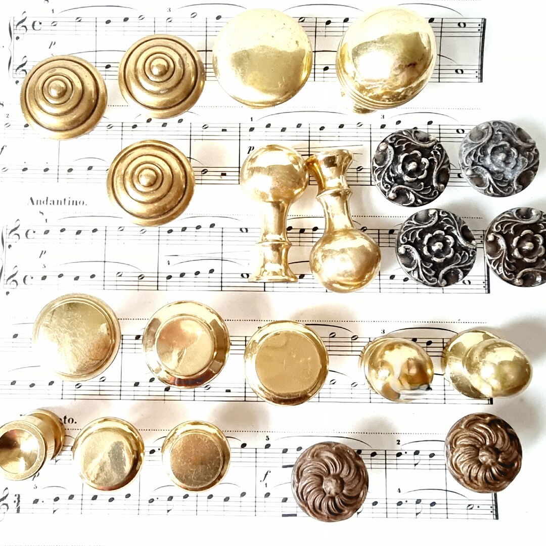 Vintage Brass Dresser Handles Mix and Match Antique Drawer Knobs DIY