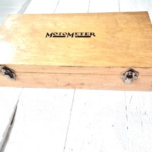Scatola di legno vintage MOTOMeter regalo per amanti delle auto lettere d'amore strumento di stoccaggio cassetta degli attrezzi organizzazione di metà secolo regalo per uomo