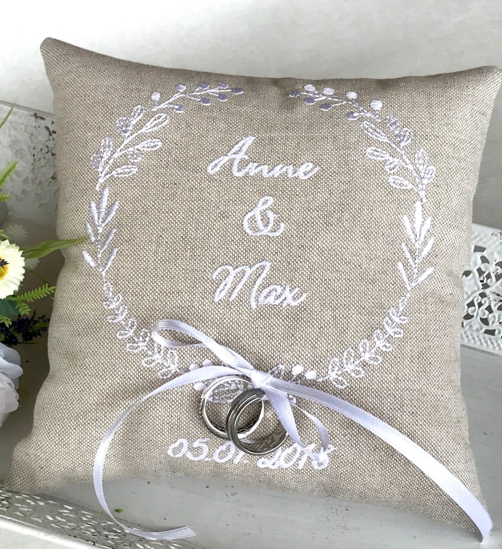 Personalised Ring Cushion - Wedding Ceremony | Ring Pillow Shop Online  England