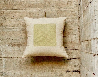 Set of 2 handmade 45cm Pillowcase made of handmade reed and natural color cotton, fair and ethical trade