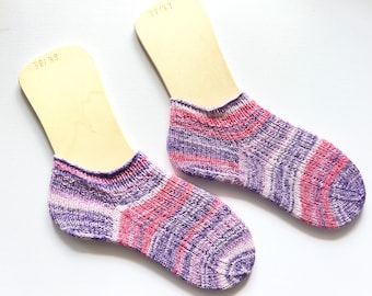 handgestrickte Sneakersocken, Gr.38/39, Baumwolle