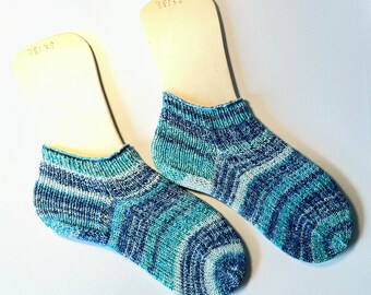 hand-knitted sneaker socks size 38/39, cotton