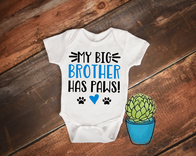 My Big Brother Has Paws Baby Bodysuit Pregnancy Announcement Baby Announcement