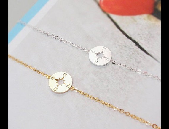 etsy compass bracelet