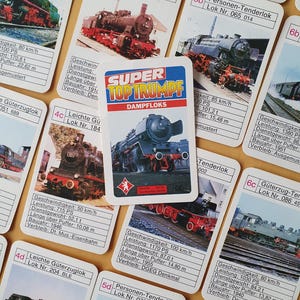Kinderspiel Kartenspiel Super Top Trumpf Berliner Spielkarten Dampfloks Second Hand Gesellschaftsspiel Geschenk Kind LAVIOSAR