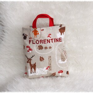 Kleine Einkaufstasche Kindertasche Waldtiere Stofftasche Kinder kleiner Stoffbeutel Kita Tasche Henkeltasche Lenkertasche Beutel LAVIOSAR Bild 5