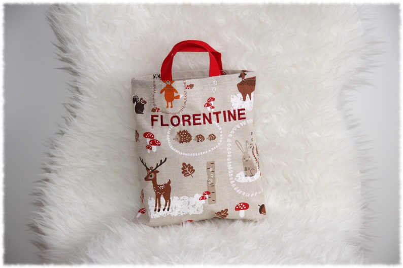 Kleine Einkaufstasche Kindertasche Waldtiere Stofftasche Kinder kleiner Stoffbeutel Kita Tasche Henkeltasche Lenkertasche Beutel LAVIOSAR Bild 5