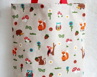 Petit sac de courses sac pour enfants animaux de la forêt sac en tissu petit sac en tissu pour enfants sac de garderie sac de guidon sac LAVIOSAR