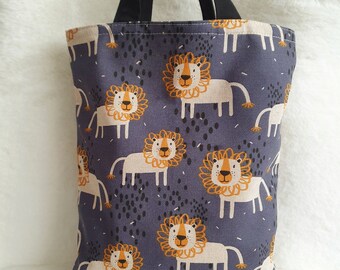 Petit sac de courses avec nom sac en tissu sac en coton sac de maternelle cadeau sac de transport pour enfants sac en tissu lion LAVIOSAR