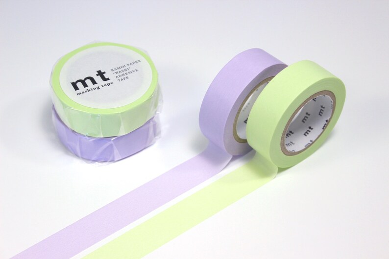 Masking Tape 2er-Set Pastell Limette & Lila Bild 1