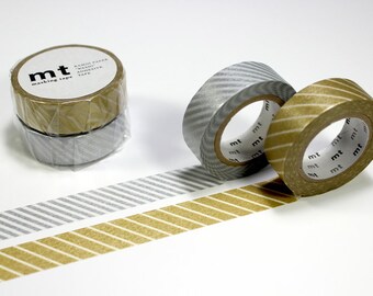 Masking Tape | 2er-Set Gold & Silber gestreift