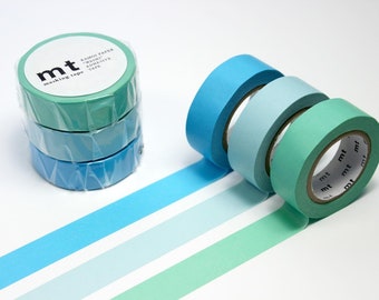 Masking Tape | 3er-Set Grün- & Blautöne Uni