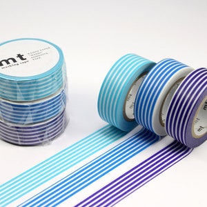 Masking Tape | 3er-Set Blautöne gestreift