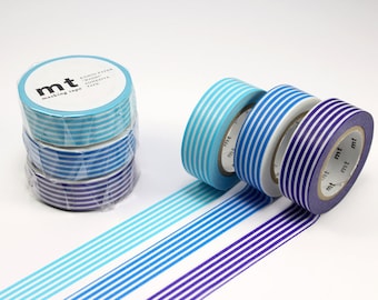 Masking Tape | 3er-Set Blautöne gestreift