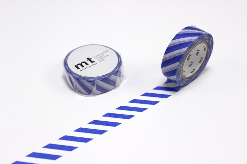 Masking Tape Diagonale Streifen II Blau Bild 1