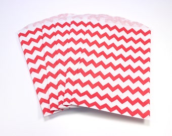 ab 1,60 Euro | Mittelgroße Papiertüten | Rot Chevron