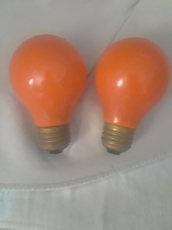 2 Very Intense Orange Incandescent Light Bulbs Etsy