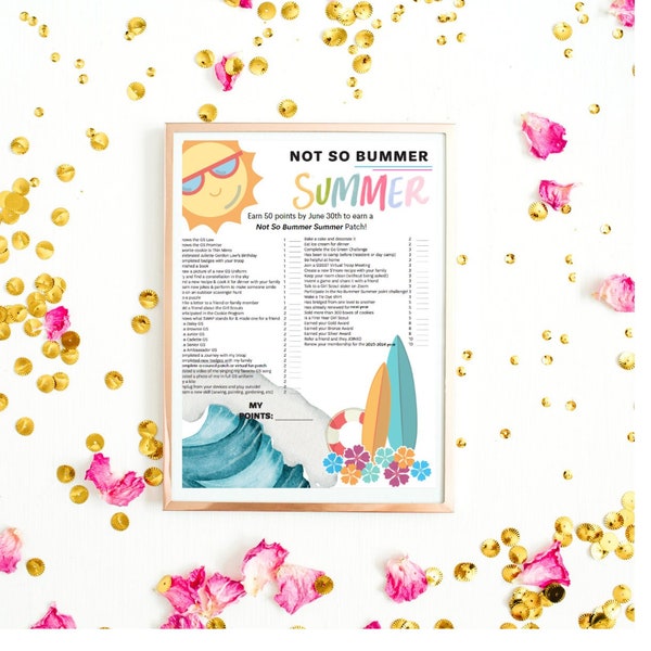 Girl Scout Not So Bummer Summer Activity Sheet