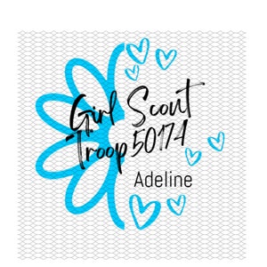 Girl Scout Troop Logo with Troop # - Daisy, Customizable