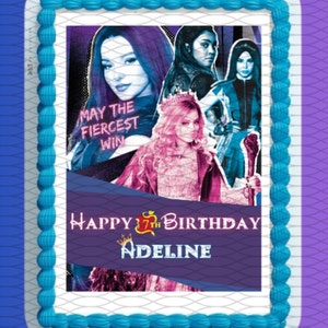 Descendants Birthday Image  - Customizable Cake Topper/Decoration