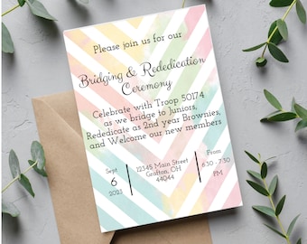 Girl Scout Bridging & Rededication Invite - Customizable