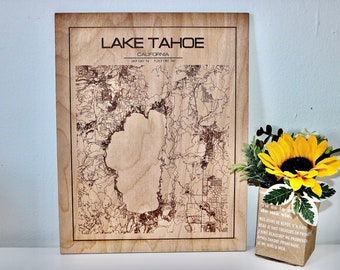 Lake Tahoe City Map - Country Maps, Perfect Housewarming Gift!