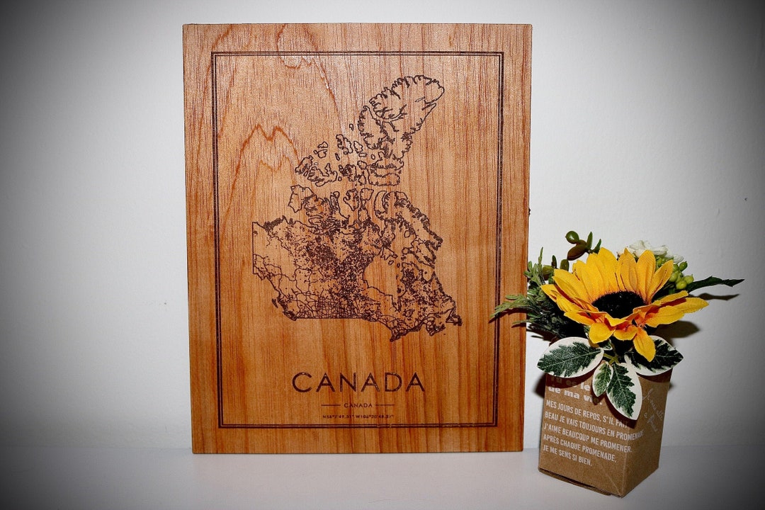 Wood Canada Country Map Country Maps, Perfect Housewarming Gift - Etsy ...