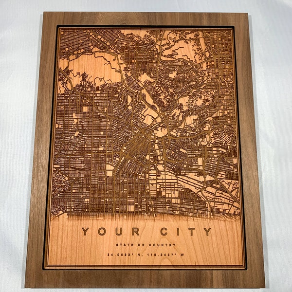 Custom City Maps On Wood - Any City In The World - Perfect Christmas Present!