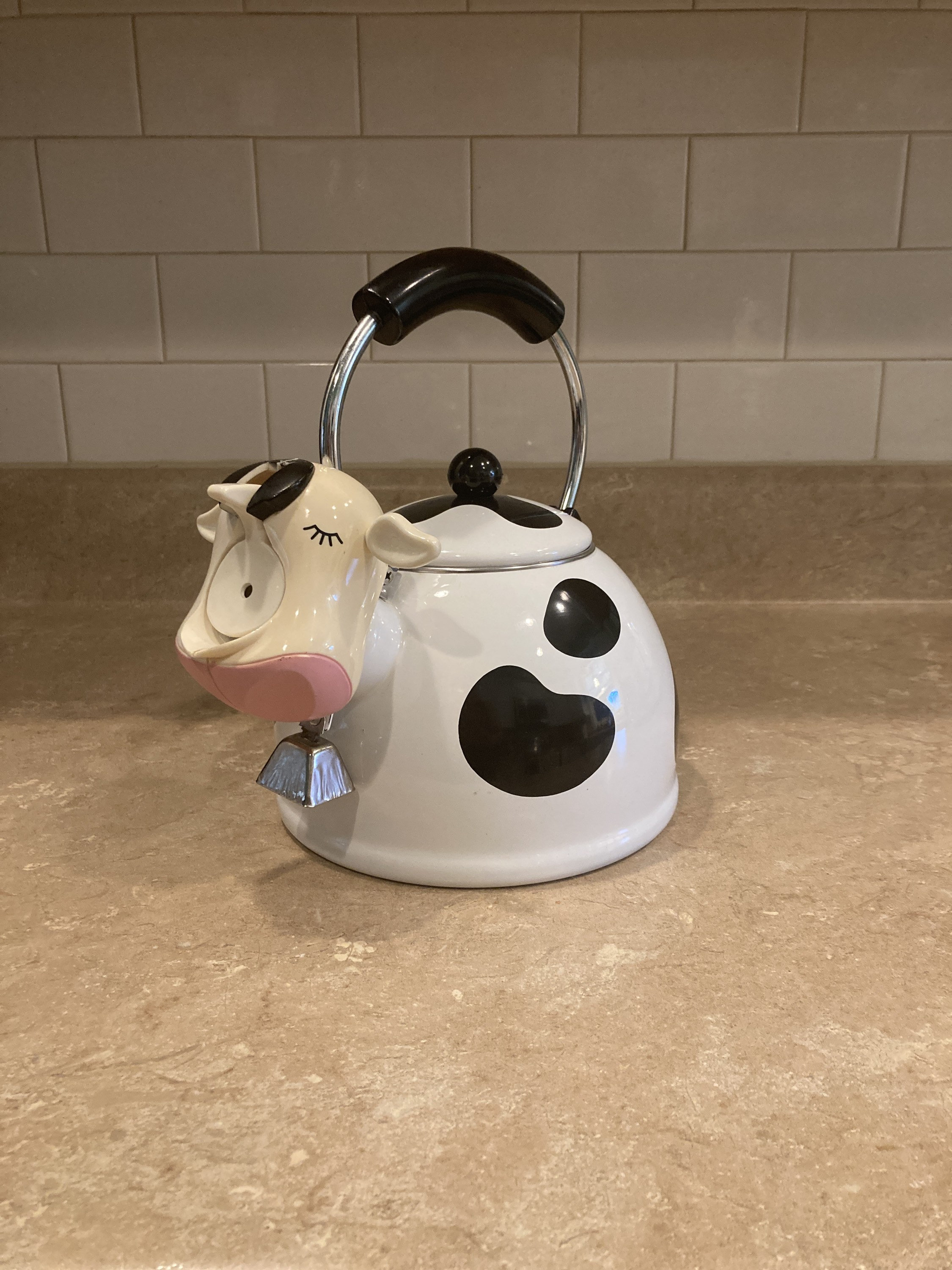 Kamenstein Cow Whistling Tea Kettle Teapot Mcmxcii Stainless Steel