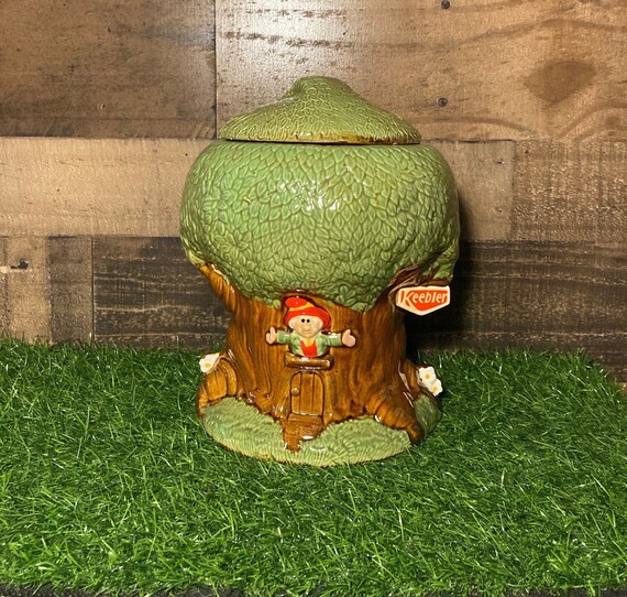 Vintage Keebler Elf Tree Cookie Jar Nostalgia Collectible Etsy