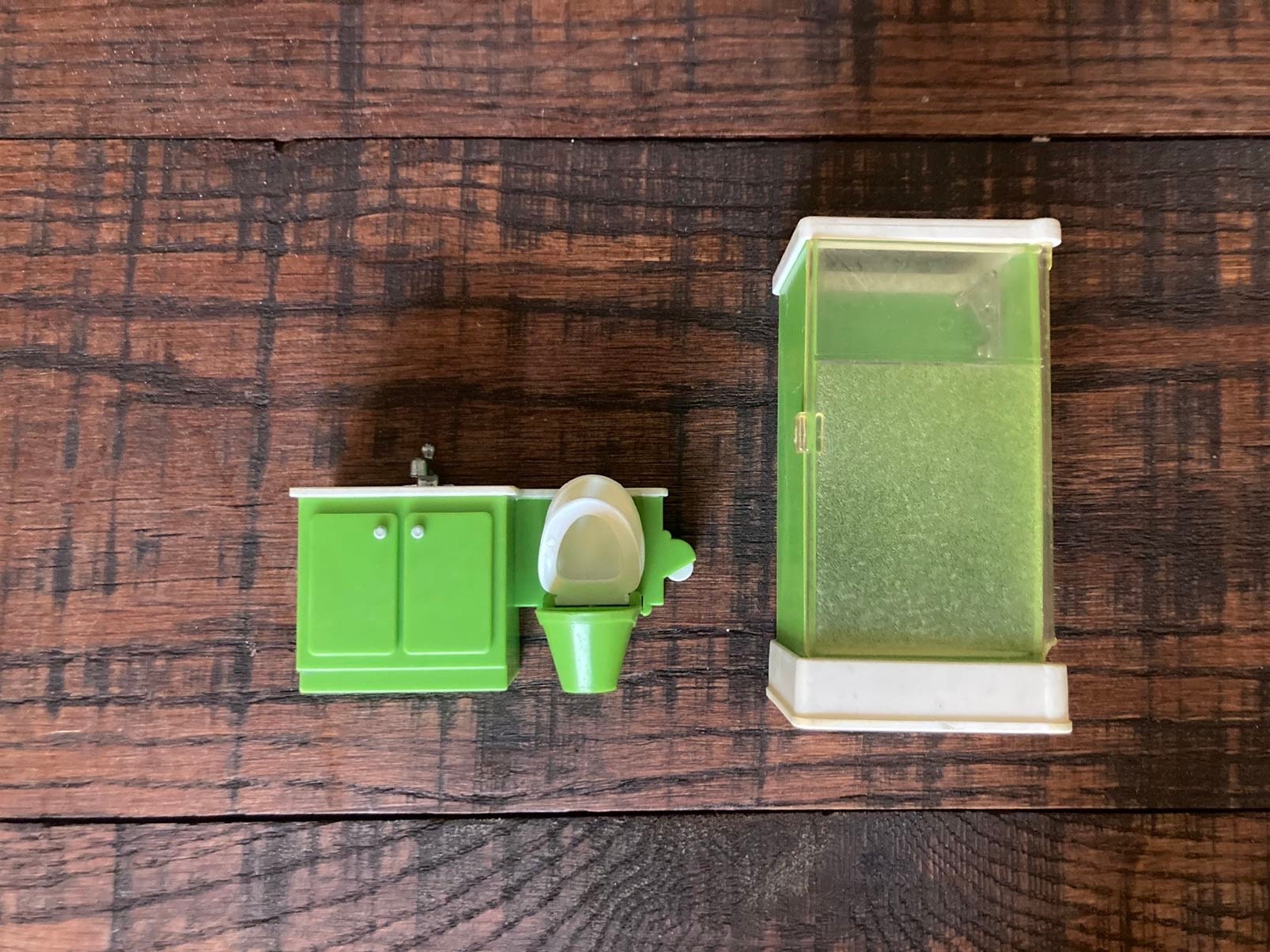 Vintage 1970s Fisher Price Dollhouse Bathroom Set Shower Etsy