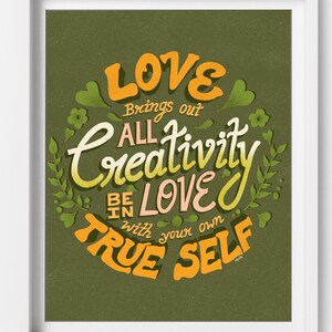 Inspirational quotes, wall art decor print, inspiring wall art, positive quote, retro wall art print, self-love quote, home decor,