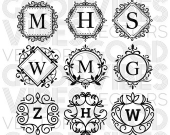 Download Vintage Monogram Svg Etsy