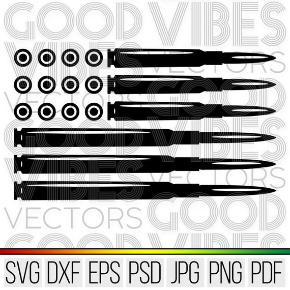 Download Us Flag Ammo Bullets Svg Cut File For Cricut Silhouette Etsy