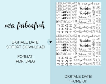 PDF Datei Kerzentattoos Home 01, DIN A4 Vorlage Kerzentattoos zum selbst ausdrucken