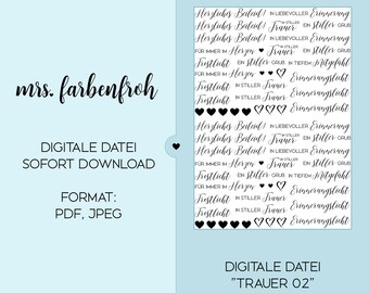 PDF Datei Kerzentattoos Trauer 02, DIN A4 Vorlage Kerzentattoos zum selbst ausdrucken