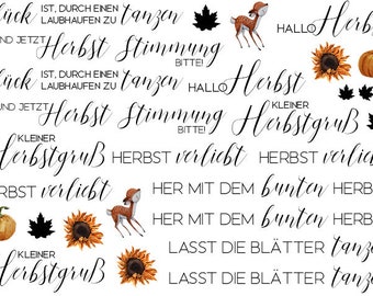 Wasserschiebefolie für Kerzen A5, Herbst 02, Tattoofolie, personalisierte Kerzen