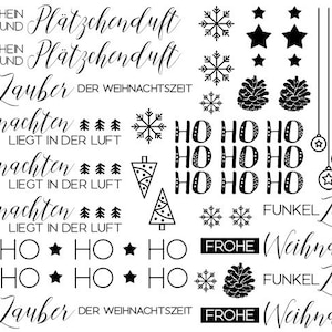 Wasserschiebefolie für Kerzen A5, Weihnachten, Tattoofolie, personalisierte Kerzen