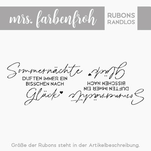 Rub-On Sticker Sommernächte duften immer ein bisschen nach Glück 01, Rubon, Randlos, Rub Ons, Rubbelsticker, für Glas, Holz, Raysin u.v.m.