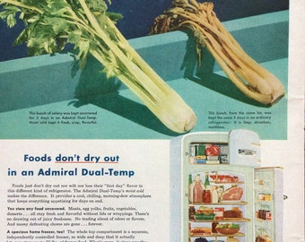 1953 Admiral Dual-Temp Refrigerator Vintage Print Ad