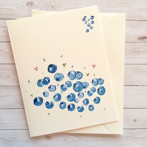 Carte de myrtille. voeux à l'aquarelle, cartes de remerciement. Joyeux anniversaire, bonne carte pour agriculteur, enfants. Chaton mignon drôle