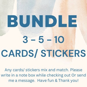 Paquet de cartes + autocollants, ensemble de 3-5-10 cartes et autocollants Mix and Match. Fabriqué au Canada
