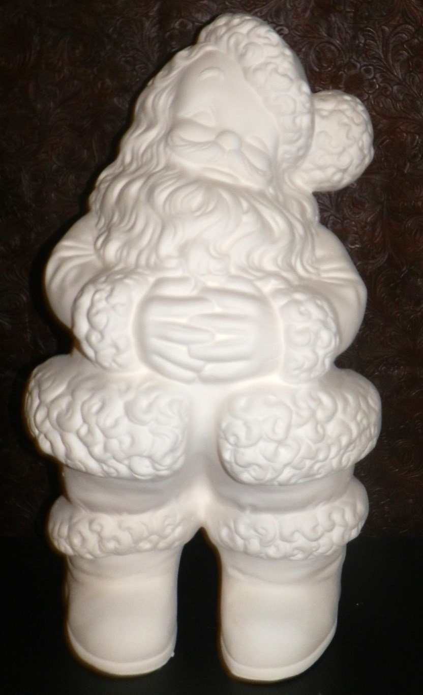 Huge Winking Santa Claus Ceramic Bisque Ready to Paint Etsy