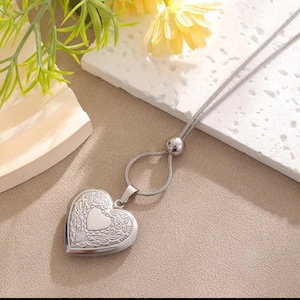Heart Locket  Necklace ,  Love Heart Locket , Stainless Steel Love Heart Necklace, Keepsake Gift For Her