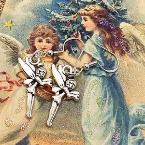 Fairy Earrings,  Tinkerbell Silver Earrings, Fairy Jewellery, Fairy lovers gift, Magical Earrings, Christmas Fairies, Festive Fairies